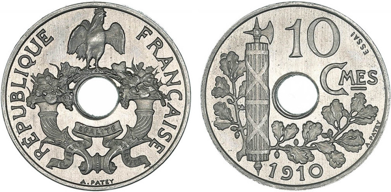 DÉCIME, 10 CENTIMES
10 CENTIMES, ESSAI de Patey
1910 - FDC 65 (FDC)
Très Rare...