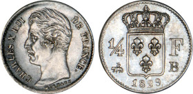 1/4 FRANC, 25 CENTIMES
1/4 F, Charles X
1829 B - SPL 62 (SUP++)
Rare surtout en l'état !


G 353, F 164, KM# 722
ROUEN - ARGENT - 
 ----------...
