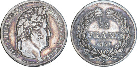 1/2 FRANC, 50 CENTIMES
1/2 FRANC Louis-Philippe
1831 M - TTB 35 (TTB)
Très Rare !! - nettoyage ancien


G 408, F 182, KM# 741
TOULOUSE - ARGENT...