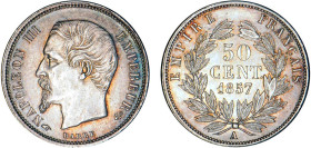 1/2 FRANC, 50 CENTIMES
50 CENT. Napoléon III, tête nue
1857 A - SUP 55 (SUP)



G 414, F 187, KM# 794
PARIS - ARGENT - 
 ---------------------...