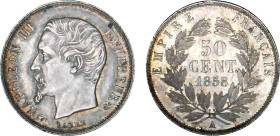 1/2 FRANC, 50 CENTIMES
50 CENT. Napoléon III, tête nue
1858 A - SPL 62 (SUP++)
infime coup listel


G 414, F 187, KM# 794
PARIS - ARGENT - 
 -...