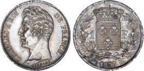 1 FRANC
1 F, Charles X
1827 K - SPL 61 (SUP+)
Très Rare !! - infime ajustage lis.


G 450, F 207-207A, KM# 724
BORDEAUX - ARGENT - 5,00g
 ----...