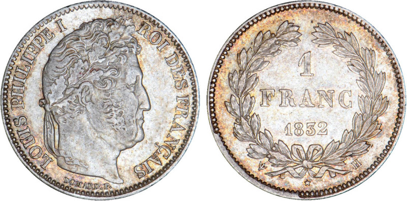 1 FRANC
1 FRANC Louis-Philippe I, laureate head
1832 H - TTB 45 (TTB++)
Rare ...