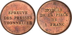 1 FRANC
1 FRANC (module de) épreuve des presses Thonnelier (1844-45)
ND - FDC 64 (FDC)
Très Rare !!


G 454
 - BRONZE - 4,89g
 ---------------...