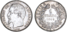 1 FRANC
1 FRANC Napoléon III, tête nue
1858 A - SUP 55 (SUP)



G 460, F 214, KM# 779
PARIS - ARGENT - 
 -------------------------------------...