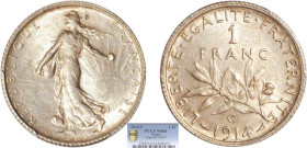 1 FRANC
1 FRANC type semeuse
1914 C - SPL 62 (SUP++)
Très Rare !! - PCGS MS63


G 467, F 217, KM# 844
CASTELSARRASIN - ARGENT - 
 ------------...