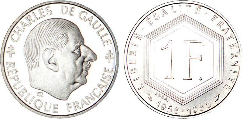 1 FRANC
1 FRANC Charles De Gaulle (F 227, F 1000)
1988 - FDC 65 (FDC)
ESSAI -...