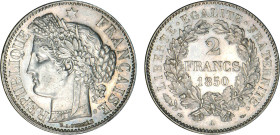 2 FRANCS
2 FRANCS type Cérès (2e République)
1850 A - SUP 58 (SUP)
Assez Rare !


G 522, F 261, KM# 760
PARIS - ARGENT - 10,05g
 -------------...