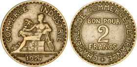 2 FRANCS
2 FRANCS Chambres de commerce
1927 - TTB 35 (TTB)
Rare !


G 533, F 267, KM# 877
 - CUPRO-ALUMINIUM - 
 -----------------------------...