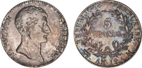 5 FRANCS
5 FRANCS Napoléon empereur (type intermédiaire)
AN12 M - TTB 35 (TTB)
Assez Rare !


G 579, F 302, KM# 660
TOULOUSE - ARGENT - 24,97g...