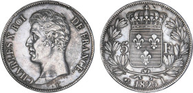 5 FRANCS
5 F, Charles X 1er type
1825 L - SUP 50 (SUP-)
Rare ! - léger nettoyage ancien


G 643, F 310, KM# 720
BAYONNE - ARGENT - 
 ---------...