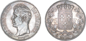 5 FRANCS
5 F, Charles X 2e type
1829 A - SUP 55 (SUP)



G 644, F 311, KM# 728
PARIS - ARGENT - 
 ----------------------------------------
5 ...