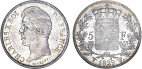 5 FRANCS
5 F, Charles X 2e type
1829 W - SUP 59 (SUP)
Assez Rare en l'état !


G 644, F 311, KM# 728
LILLE - ARGENT - 24,91g
 ----------------...