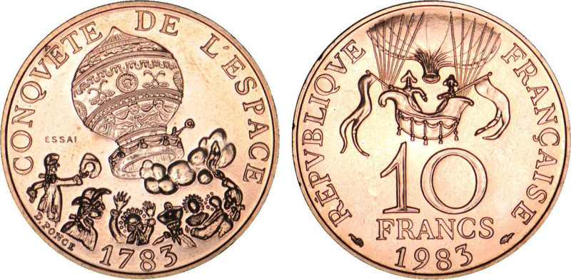 10 FRANCS
10 FRANCS conquête de l'espace
1983 - FDC 65 (FDC)
ESSAI - Tranche ...
