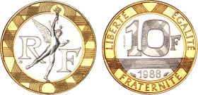 10 FRANCS
10 FRANCS RF, Génie de la Bastille
1988 - FDC 67 (FDC)
ESSAI - Rare !


G 827, F 375, F 1304, KM# 964.1
 - BIMETALLIQUE - 
 --------...
