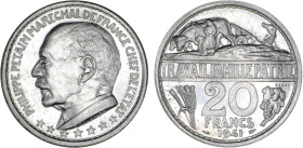 20 FRANCS
20 FRANCS concours de Bouchard
1941 - SPL 63 (SUP++)
ESSAI en aluminium - Très Rare !!


G 854
 - AUTRE - 4,99g
 -------------------...