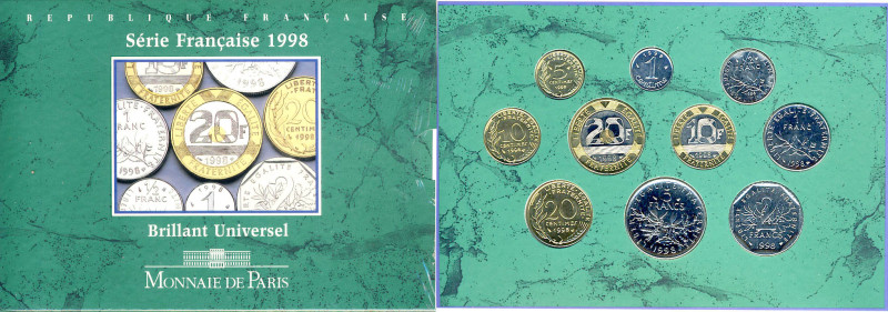 BOÎTIERS DE LA MONNAIE DE PARIS
Séries brillant universel (BU)
1998 - FDC 65 (...