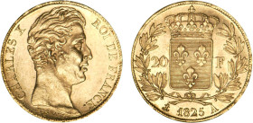 20 FRANCS OR
20 FRANCS or, Charles X
1825 A - SPL 60 (SUP+)
Très Rare en l'état !!


G 1029, F 520-21, KM# 726, Fr# 549-52
PARIS - OR - 6,42g
...