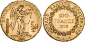 100 FRANCS OR
100 FRANCS or, "Génie", tranche : Dieu protège ...
1900 A - SPL 60 (SUP+)
Rare en l'état !


G 1137, F 552, KM# 832, Fr# 590
PARI...