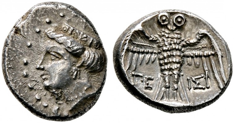 Pontos. Amisos. Drachme (Siklos) 4. Jh. v.Chr. Herabüste mit Stephane nach links...