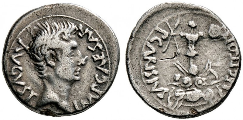 Kaiserzeit. Augustus 27 v. Chr. -14 n. Chr.. Denar 25-23 v. Chr. -Emerita-. IMP ...