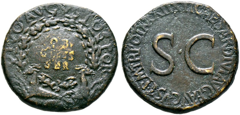 Kaiserzeit. Tiberius 14-37. Sesterz (für Divus Augustus) 36/37 -Rom-. DIVO AVGVS...