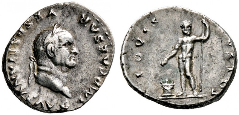 Kaiserzeit. Vespasianus 69-79. Denar 76 -Rom-. IMP CAESAR VESPASIANVS AVG. Belor...