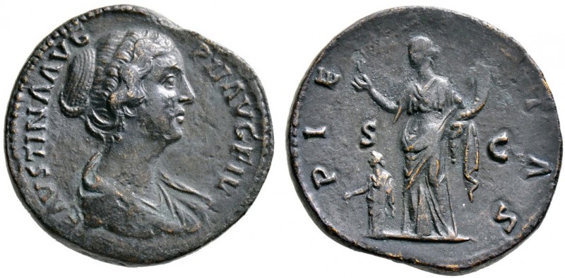 Kaiserzeit. Faustina maior †141, Gemahlin des Antoninus Pius. Sesterz 152/156 -R...