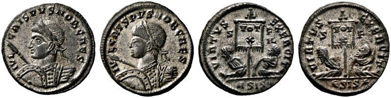 Kaiserzeit. Crispus Caesar 316-326. Lot (2 Stücke): Folles -Siscia-. IVL CRISPVS...
