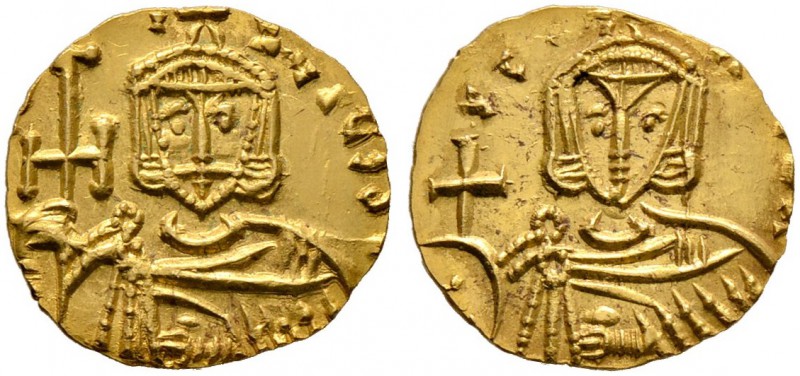 Nicephoros I. mit seinem Sohn Stauracius 803-811. Solidus -Syrakus-. Gekrönte Bü...