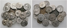 20 Stücke: RÖMER. Germanicus, As (SC); Traianus, Denar (Victoria); Hadrianus, Denar (Justitia); Faustina, Denar (Aeternitas); Diva Faustina, Denar (Ce...