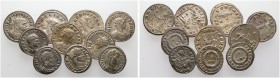 10 Stücke: Antoniniane von Aurelianus, Tacitus und Probus (4 verschiedene) sowie Folles von Licinius (2 verschiedene, 1 Ex. mit Helm), Crispus und Con...