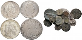 Ca. 120 Stücke: Zumeist RÖMER, dabei viel Bronze (zumeist Folles), aber auch As des Claudius und Sesterz des Maximinus Pius etc. sowie einige GRIECHEN...