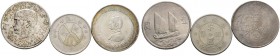 China-Republik. 1. Republik 1912-1949. Lot (3 Stücke): 50 Cents 1917 der Provinz Yunnan sowie Memento-Dollar 1927 auf die Gründung der Republik und Do...