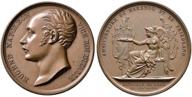 Frankreich-Königreich. Napoleon I. 1804-1815. Bronzemedaille 1809 unsigniert, auf die Schlacht bei Raab am 14. Juni, dem Jahrestag der Schlachten von ...