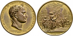 Frankreich-Königreich. Louis Philippe 1830-1848. Vergoldete Bronzemedaille 1840 von Montagny, auf die Überführung der Gebeine Napoleons nach Frankreic...