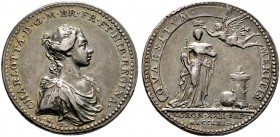 Großbritannien. George III. 1760-1820. Silbermedaille 1761 von L. Natter, auf die Krönung seiner Gemahlin, der englischen Königin Charlotte. Deren Bru...