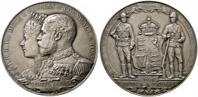 Großbritannien. Edward VII. 1901-1910. Mattierte Silbermedaille 1901 von G.W. de Saulles (unsigniert), auf die Besuche in den Kolonien durch den Herzo...