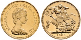 Großbritannien. Elizabeth II. seit 1953. Sovereign 1983. Spink 4204, Fr. 418. 8,02 g
 Polierte Platte