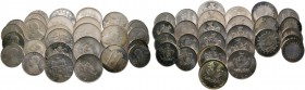 28 Stücke: MALTA - Silbermünzen zu 1, 2 und 4 Pounds aus den 70er Jahren des 20. Jahrhunderts.
 vorzüglich, Stempelglanz