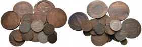 26 Stücke: Zumeist Kupfermünzen von BELGIEN, FRANKREICH (dabei Monneron 1792 und 2 Sols 1792 W), GROSSBRITANNIEN, ITALIEN, NIEDERLANDE, RUSSLAND (Kope...