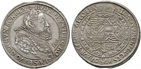 Haus Habsburg. Rudolf II. 1576-1612. Taler 1609 -Ensisheim-. Dav. 3035, Voglh. 95/9, MT 588, Klemesch 144.
 zwei kleine Zainenden, leichte Schürfkrat...