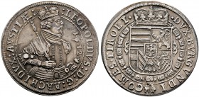Haus Habsburg. Erzherzog Leopold (V.) 1619-1632.. Taler 1632 -Hall-. Posthume Prägung. MT 491 var., Dav. 3338B, Voglh. 183/4 var. -Walzenprägung-
 kl...