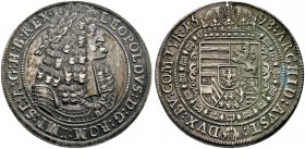 Haus Habsburg. Leopold I. 1657-1705. Taler 1698 -Hall-. Her. 646, Dav. 3245, Voglh. 221/6, MT 756. -Walzenprägung-
 feine Patina, minimale Auflagen a...