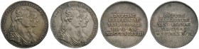 Haus Habsburg. Josef II. 1780-1790. Lot (2 Stücke): Kleine Silbermedaillen (Silberabschläge vom Doppeldukat) 1788 von J.N. Wirt, auf die Hochzeit des ...