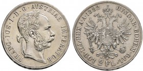 Haus Österreich. Franz Josef I., Kaiser von Österreich 1848-1916. Doppelgulden 1882 -Wien-. Her. 511, J. 343.
 minimale Kratzer, vorzüglich-Stempelgl...