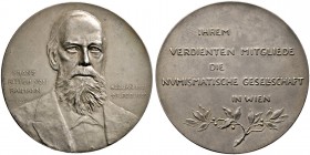 Haus Österreich. Franz Josef I., Kaiser von Österreich 1848-1916. Mattierte Silbermedaille 1899 von P. Breithut, auf den Tod von Dr. Franz Ritter von ...