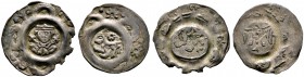 Böhmen-Eger, königliche Münzstätte. Friedrich II. von Hohenstaufen (und seine Zeit) 1212-1250. Lot (2 Stücke): Halbbrakteaten. Gekrön­tes Brustbild vo...