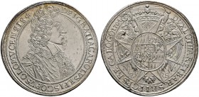 Olmütz, Bistum. Karl III. von Lothringen 1695-1711. Taler 1704 -Kremsier-. Suchomel/Videman 574, L.-M. 342, Dav. 1208.
 minimale Feilspur am Rand, wi...