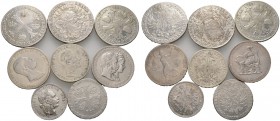 Lots. 22 Stücke: Konventionstaler 1766 Günzburg, Taler 1780 (Prägung des 19. Jhs.), Madonnentaler 1780 Kremnitz, Kronentaler 1765, 1768, 1768, 1774 un...